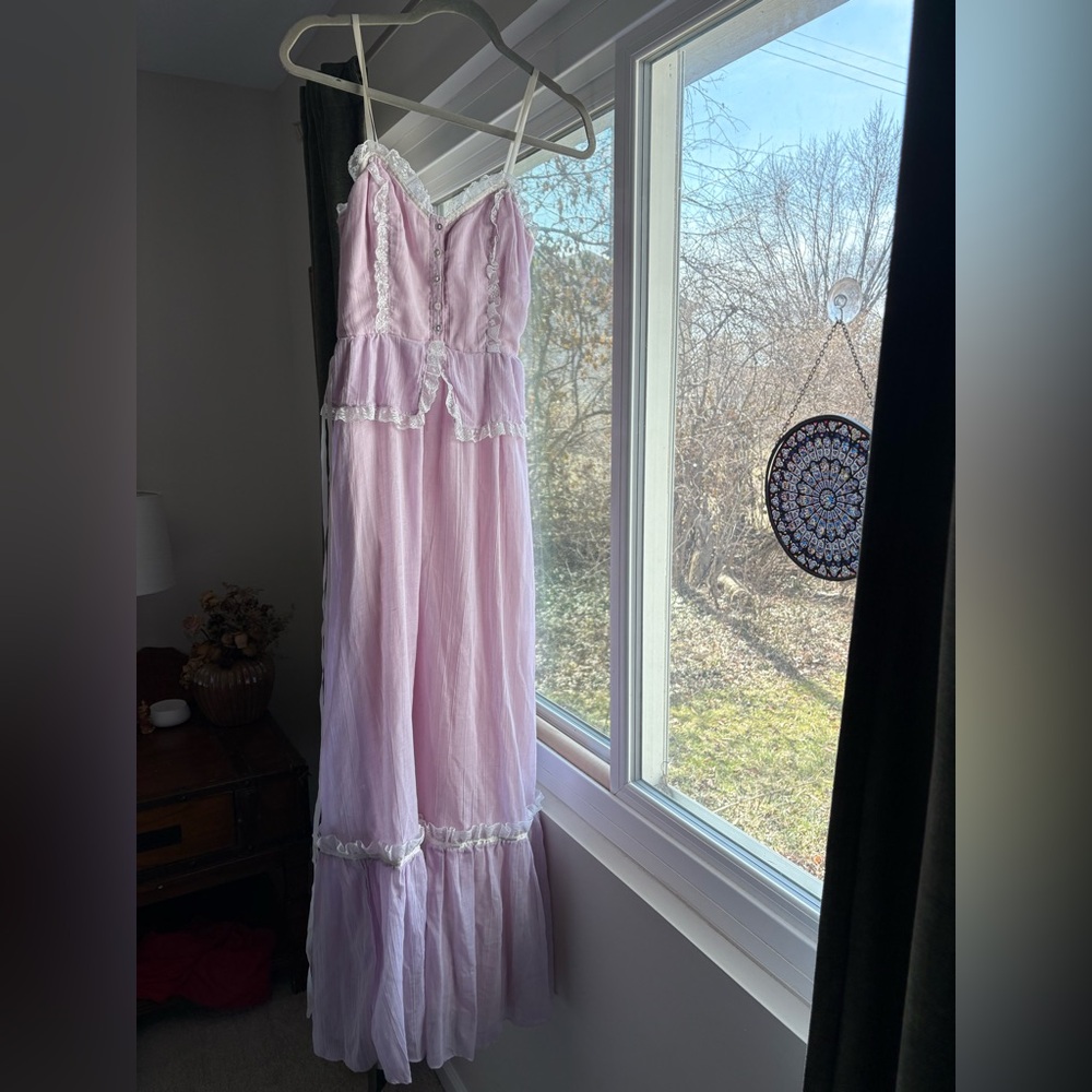Vintage 1970s Pacino California Lilac Maxi Dress